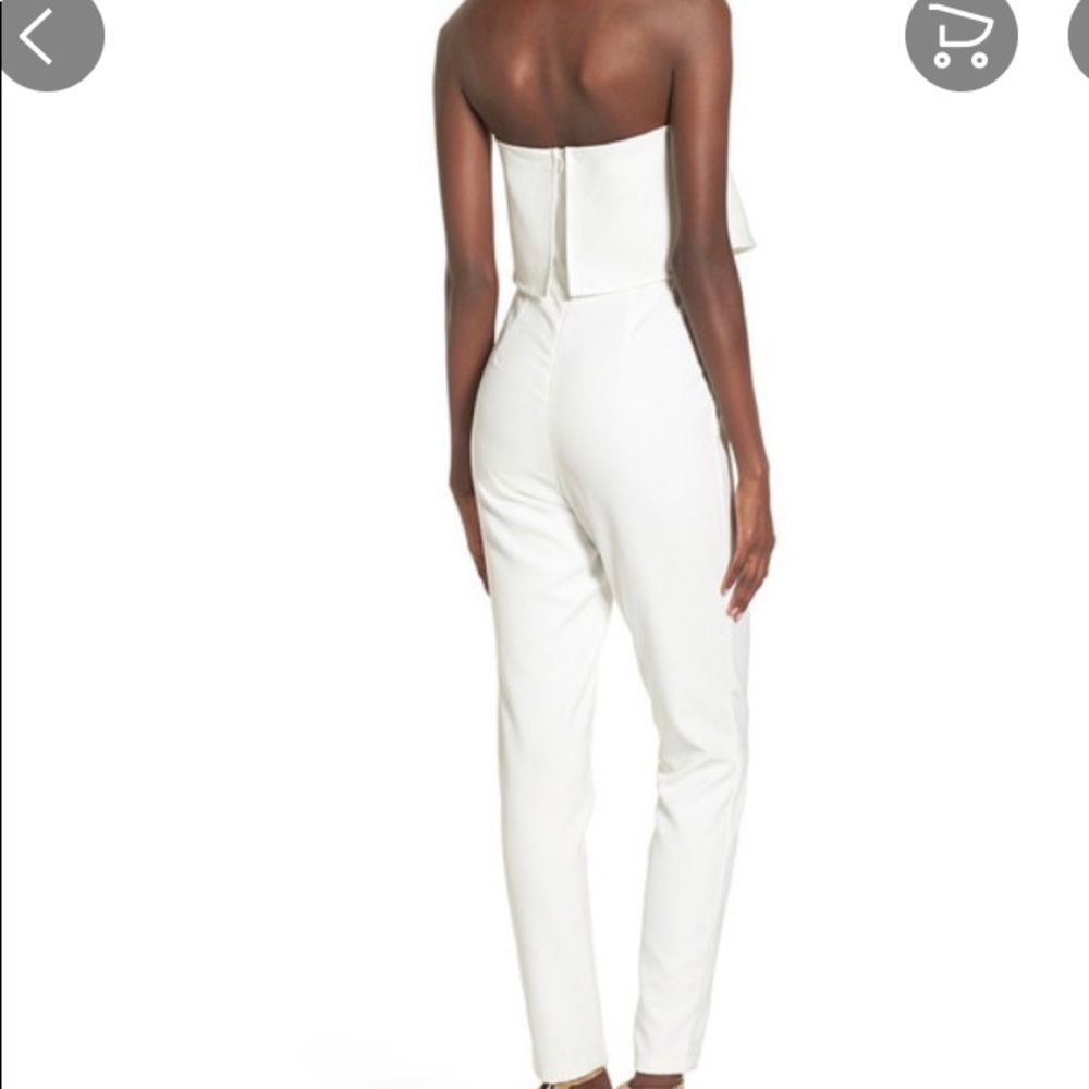 White Ruffle Jumpsuit - Picture 3 of 4